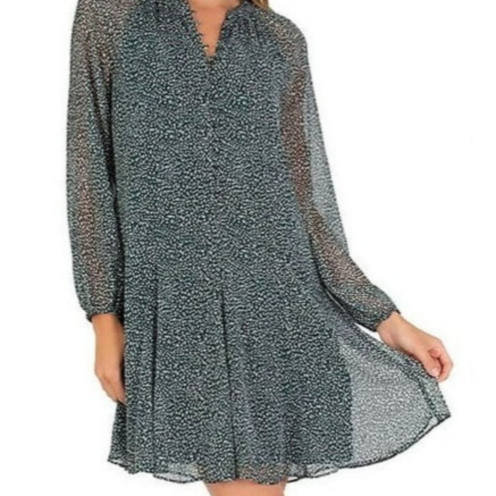 Joie Green and White Patterned Dress NWT